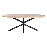 Dining Table DKD Home Decor Natural Black Metal Mango wood 200 x 100 x 76 cm-5