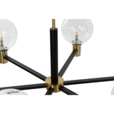 Ceiling Light DKD Home Decor 83 x 83 x 128 cm Crystal Black Golden Metal 9 W-1