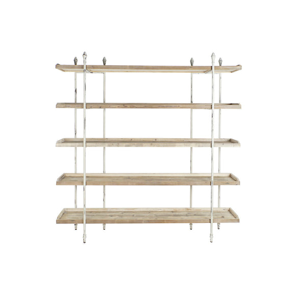 Shelves DKD Home Decor White Natural Metal Fir Fir wood 40 % Metal 190 x 40 x 200 cm-0