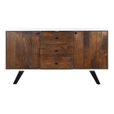 Sideboard DKD Home Decor White Dark brown Mango wood 150 x 40 x 80 cm-6
