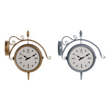 Wall Clock DKD Home Decor 43 x 14,5 x 47 cm Crystal Grey Golden Iron Traditional (2 Units)-0