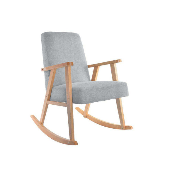 Rocking Chair DKD Home Decor Sky blue Natural Wood Beech MDF Wood 81 x 58 x 90 cm-0