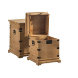Set of Chests DKD Home Decor Metal Fir Fir wood Oriental 50 x 50 x 61 cm 48 x 48 x 61 cm 50 x 50 x 60 cm (2 Units) (1 Unit)-1