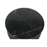 Side table DKD Home Decor Black Marble 90 x 90 x 45 cm Mango wood-3