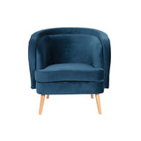 Armchair DKD Home Decor Blue Natural Polyester Velvet Wood Metal 78 x 78 x 78 cm-2