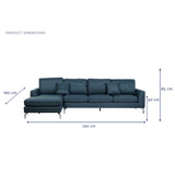 Sofa DKD Home Decor Blue Metal 300 x 160 x 85 cm-9