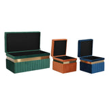 Bench DKD Home Decor Blue Green Orange Golden MDF Wood 93 x 47 x 45 cm (3 Units)-3