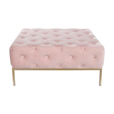 Bench DKD Home Decor Pink Golden Metal 100 x 100 x 45 cm-1