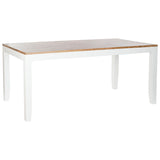 Dining Table DKD Home Decor White Brown Acacia Mango wood 200 x 100 x 80 cm-0