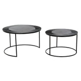 Set of 2 tables DKD Home Decor Black Metal Aluminium 76 x 76 x 44 cm-3