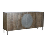 Sideboard DKD Home Decor Dark brown Dark grey Metal Mango wood 180 x 40 x 80 cm-0