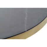 Dining Table DKD Home Decor 90 x 90 x 75,5 cm Black Golden Marble Iron-1