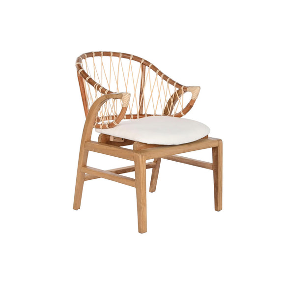 Chair DKD Home Decor White Natural 57 x 68 x 79 cm 57 x 65 x 79 cm-0