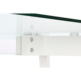 Dining Table DKD Home Decor White Transparent Crystal MDF Wood 160 x 90 x 75 cm-3