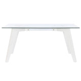 Dining Table DKD Home Decor White Transparent Crystal MDF Wood 160 x 90 x 75 cm-1