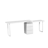 Desk DKD Home Decor 150 x 120 x 75 cm Natural Metal White MDF Wood-1