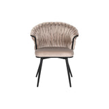 Chair DKD Home Decor Black Beige 60 x 66 x 84 cm 66 x 60 x 84 cm-1