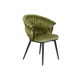 Chair DKD Home Decor Black Green Velvet Metal 66 x 60 x 84 cm-1