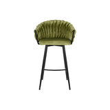 Stool DKD Home Decor Black Green Velvet Metal 61 x 52 x 101 cm-2