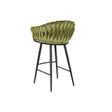 Stool DKD Home Decor Black Green Velvet Metal 61 x 52 x 101 cm-1