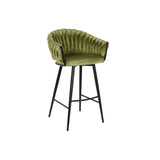 Stool DKD Home Decor Black Green Velvet Metal 61 x 52 x 101 cm-0