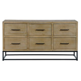 Sideboard DKD Home Decor Black Natural Metal MDF Wood 120 x 40 x 64 cm-2