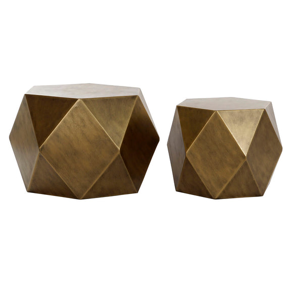 Set of 2 tables DKD Home Decor Golden Metal 68 x 68 x 45,5 cm-0