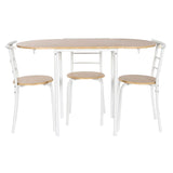 Table set with 4 chairs DKD Home Decor White Natural Metal MDF Wood 121 x 55 x 78 cm-4