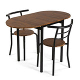 Table set with 4 chairs DKD Home Decor Brown Black Metal MDF Wood 121 x 55 x 78 cm-10