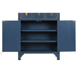 Chest of drawers DKD Home Decor Blue Golden Fir MDF Wood Oriental 63 x 27 x 101 cm-7