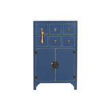 Chest of drawers DKD Home Decor Blue Golden Fir MDF Wood Oriental 63 x 27 x 101 cm-2