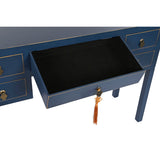 Desk DKD Home Decor Blue Golden Metal Pinewood MDF Wood 110 x 35 x 78 cm-4