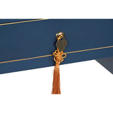 Desk DKD Home Decor Blue Golden Metal Pinewood MDF Wood 110 x 35 x 78 cm-3