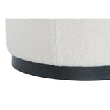 Footrest DKD Home Decor White Black Polyester MDF Wood Scandi 60 x 60 x 45 cm (3 Units)-1