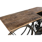Side table DKD Home Decor Motorbike Black Natural Wood Metal 180 x 35 x 86 cm-9