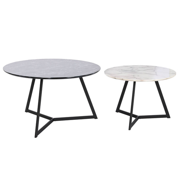 Set of 2 tables DKD Home Decor Black 80 x 80 x 47,5 cm-0