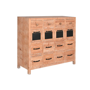 Chest of drawers Home ESPRIT Black Natural Metal Fir Cottage 110 x 40 x 92,5 cm-0