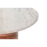 Side table Home ESPRIT White Brown Grey Marble Mango wood 86 x 48 x 39 cm-2