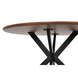 Dining Table Home ESPRIT Brown Black Iron MDF Wood 120 x 120 x 75 cm-2