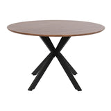 Dining Table Home ESPRIT Brown Black Iron MDF Wood 120 x 120 x 75 cm-1