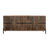Sideboard Home ESPRIT Black Golden Natural Wood 180 x 40 x 80 cm-2