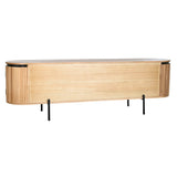 TV furniture Home ESPRIT Black Natural Metal Paolownia wood 180 x 40 x 55 cm-9