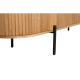 TV furniture Home ESPRIT Black Natural Metal Paolownia wood 180 x 40 x 55 cm-5