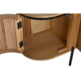 TV furniture Home ESPRIT Black Natural Metal Paolownia wood 180 x 40 x 55 cm-3