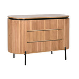 Chest of drawers Home ESPRIT Black Natural Metal Paolownia wood 110 x 39 x 72 cm-0