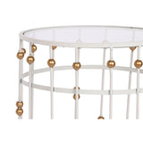 Set of 2 tables Home ESPRIT White Golden 42 x 42 x 55 cm-2