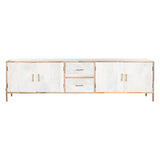 TV furniture Home ESPRIT White Brown Golden Iron Mango wood 180 x 34 x 51 cm-2