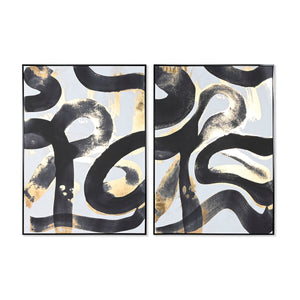 Painting Home ESPRIT Abstract Modern 103 x 4,5 x 143 cm (2 Units)-0