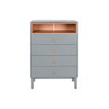 Chest of drawers Home ESPRIT Blue Grey polypropylene MDF Wood 80 x 40 x 117 cm-2