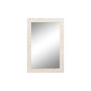 Wall mirror Home ESPRIT White Natural Mango wood Indian Man 94 x 3 x 140 cm-0